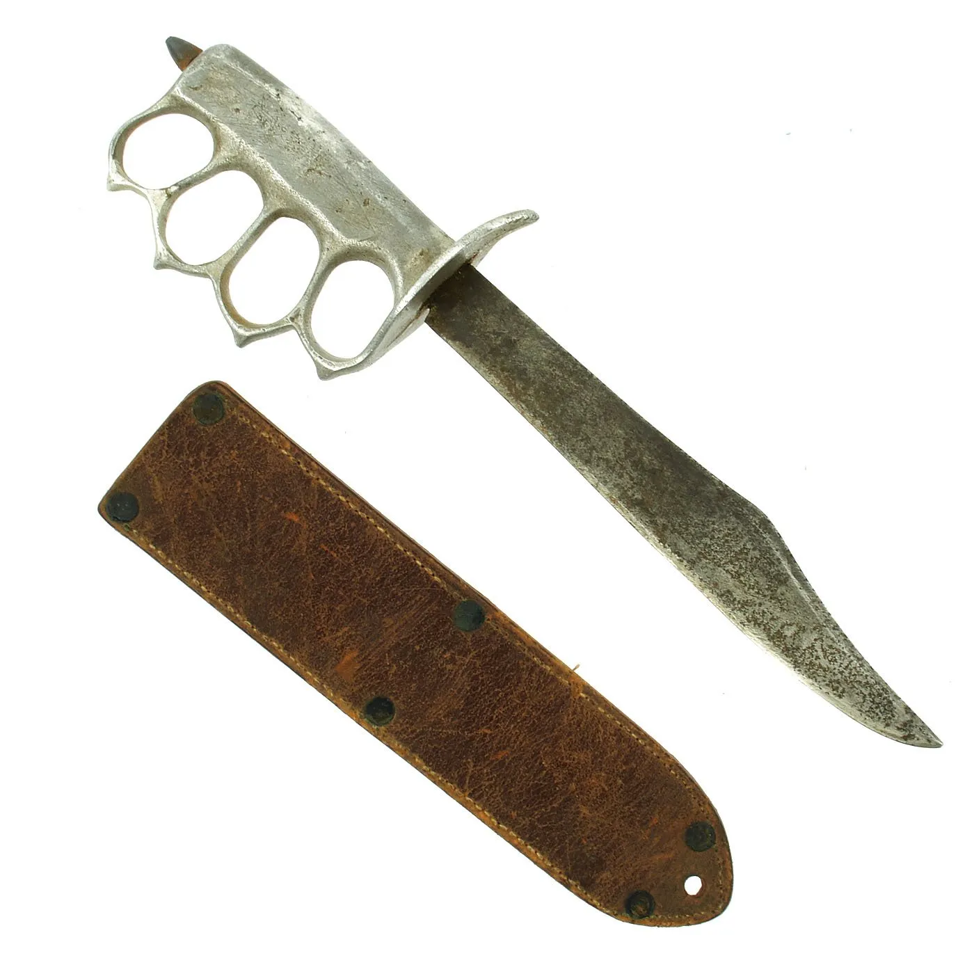 Original U.S. WWII Custom Knuckle Duster Fighting Knife As Seen in Book Signed By Author - Page 198