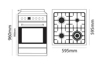 Parmco 600mm Stainless Steel Combination Freestanding Stove