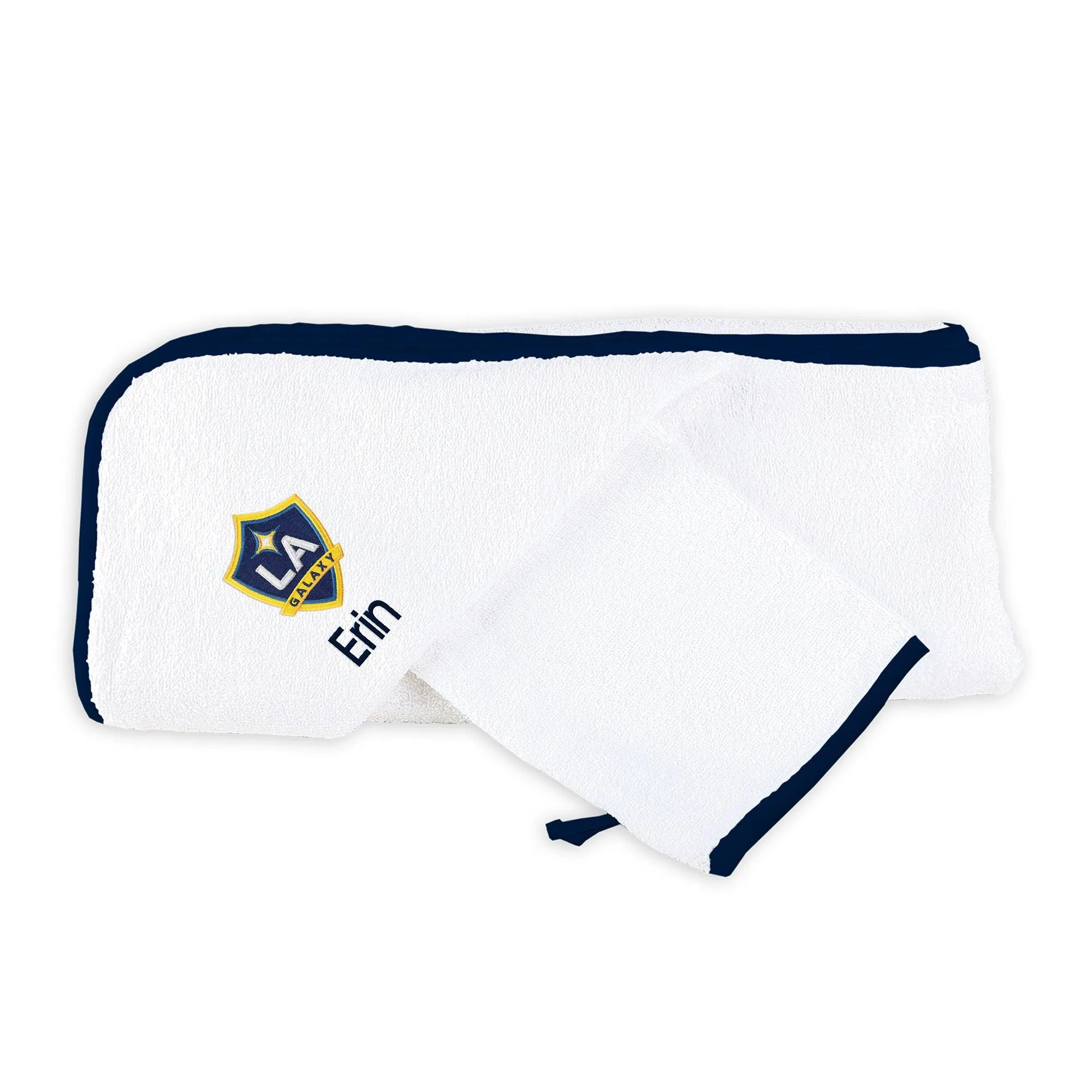 Personalized LA Galaxy Hooded Towel & Wash Mitt Set