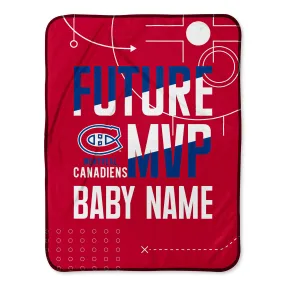 Personalized Montreal Canadiens MVP Baby Pixel Fleece Blanket