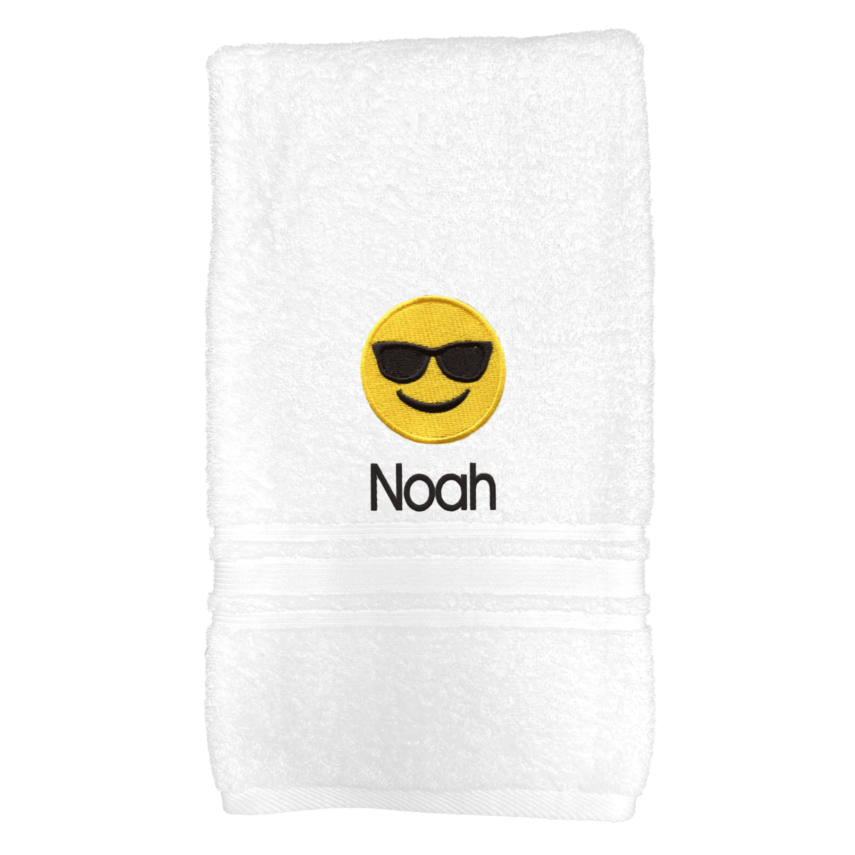 Personalized Sunglass Face Emoji Bath Towel - 30" x 58"