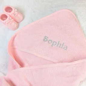 Pink Hooded Baby Bath Towel