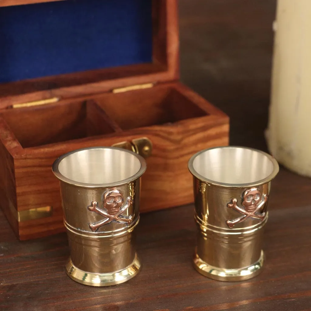 Pirate Captain Cups (Skull and Bones) with Storage Box