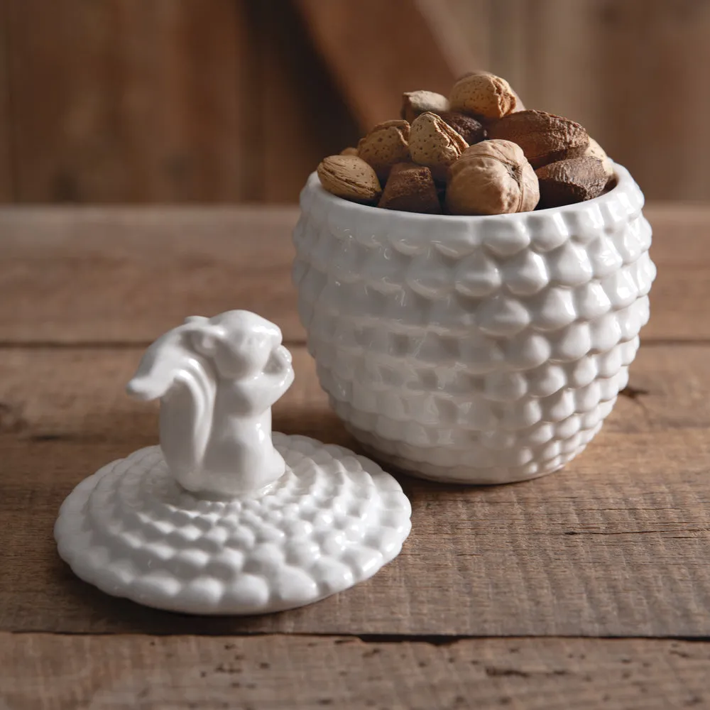 Porcelain Squirrel Lidded Canister