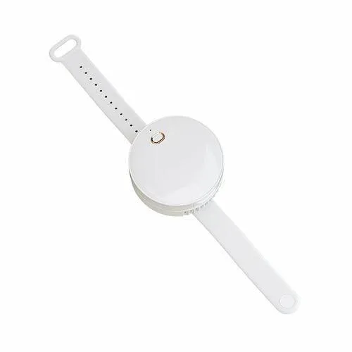 Portable Wrist Fan Mirror Leafless USB Rechargeable 3 Speed