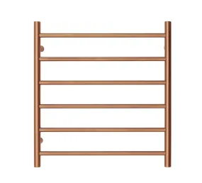 Premium Brushed Rose Gold Towel Rack - 6 Bars, Round Design, AU Standard, 650x620mm Wide