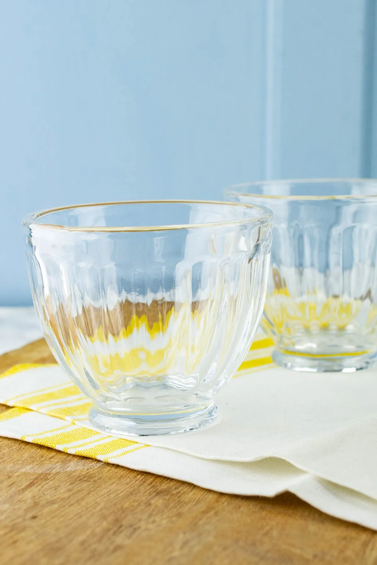 Pressed Glass Ice Cream Bowls - Set of 2