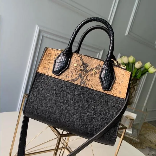 Python Leather City Steamer Mini Top Handle Bag N96097 Black 2019 Collection