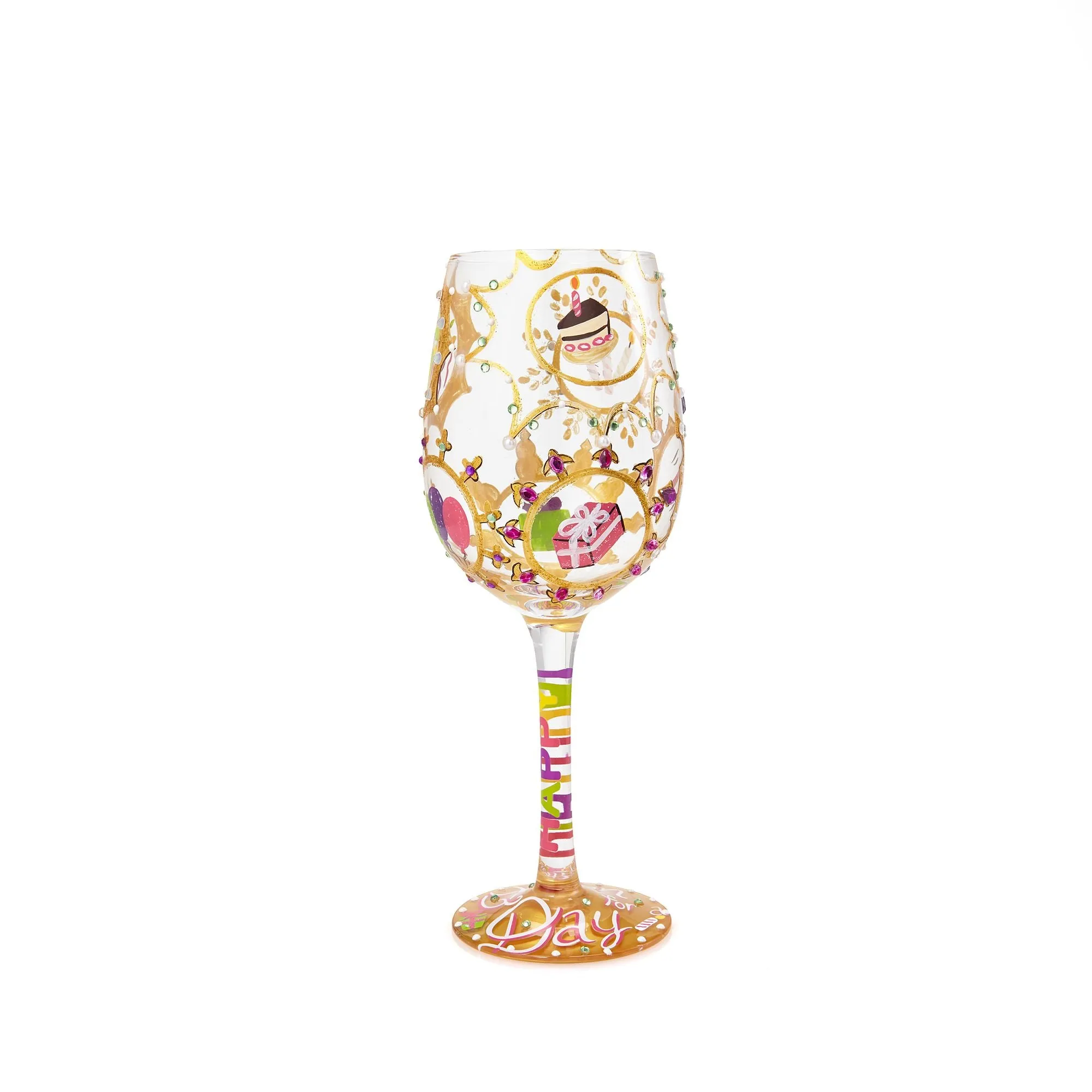 Queen For a Day Hand painted Wine Glass, 15 oz.