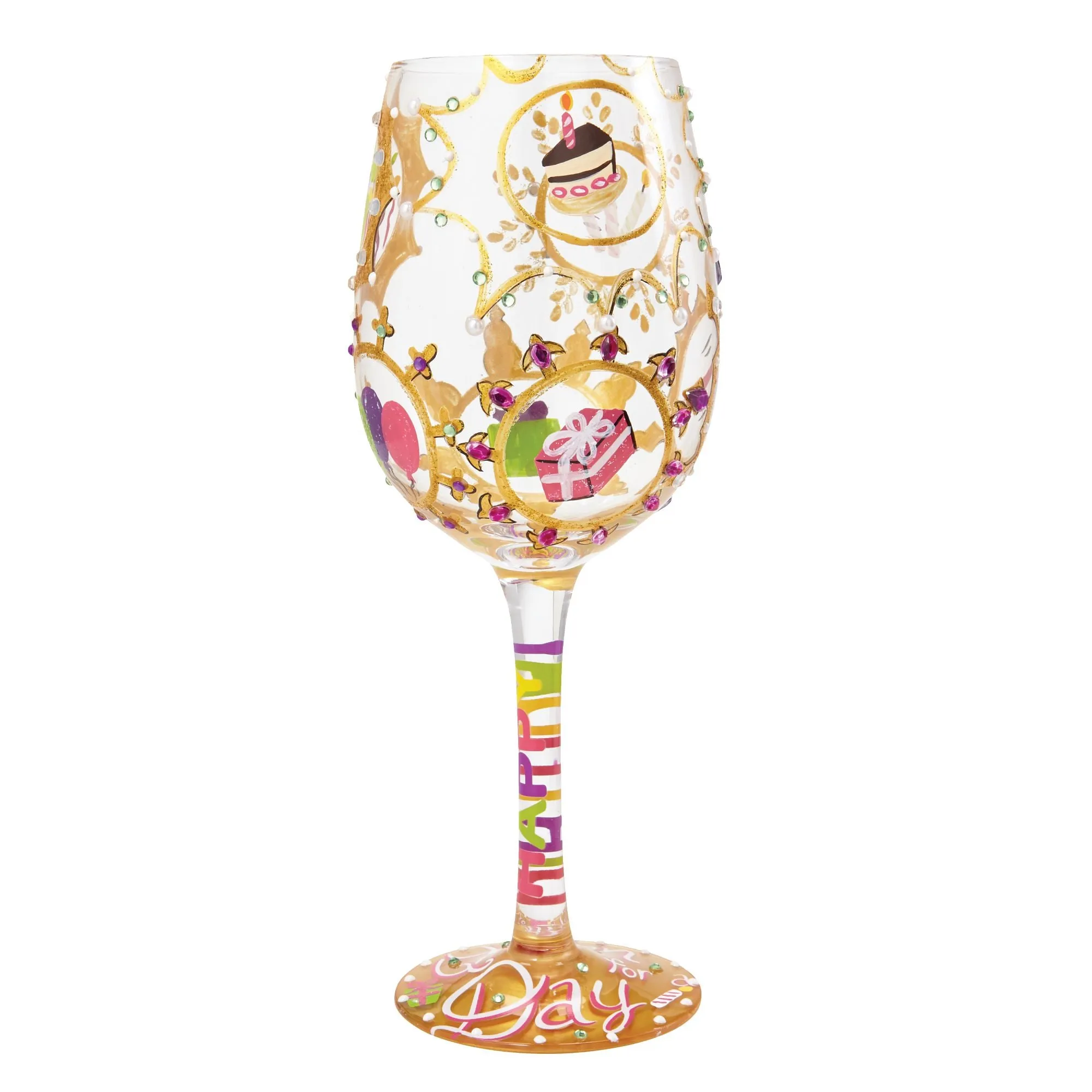 Queen For a Day Hand painted Wine Glass, 15 oz.