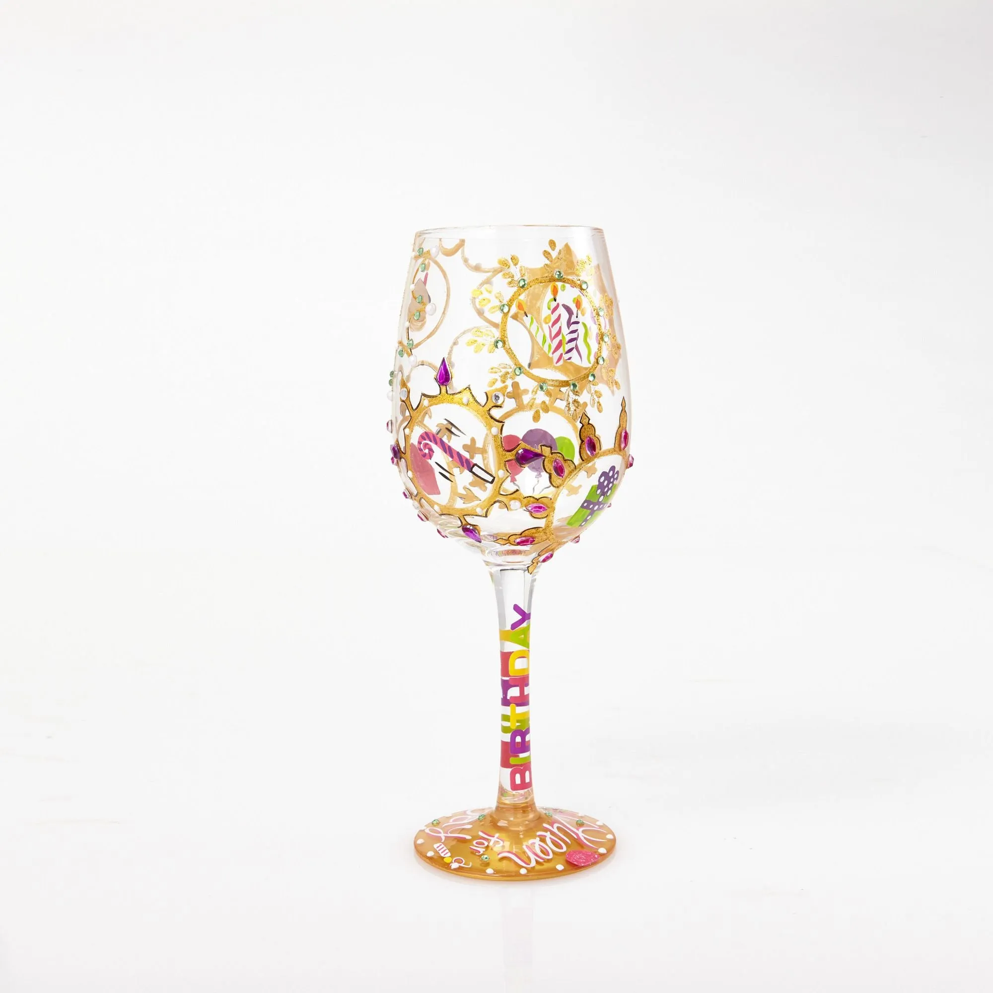 Queen For a Day Hand painted Wine Glass, 15 oz.