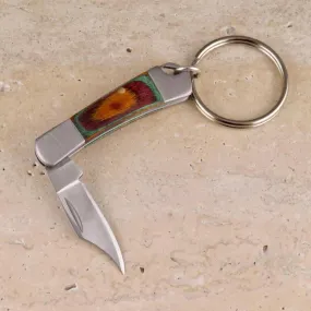 Rainbow Wood Knife Keyring