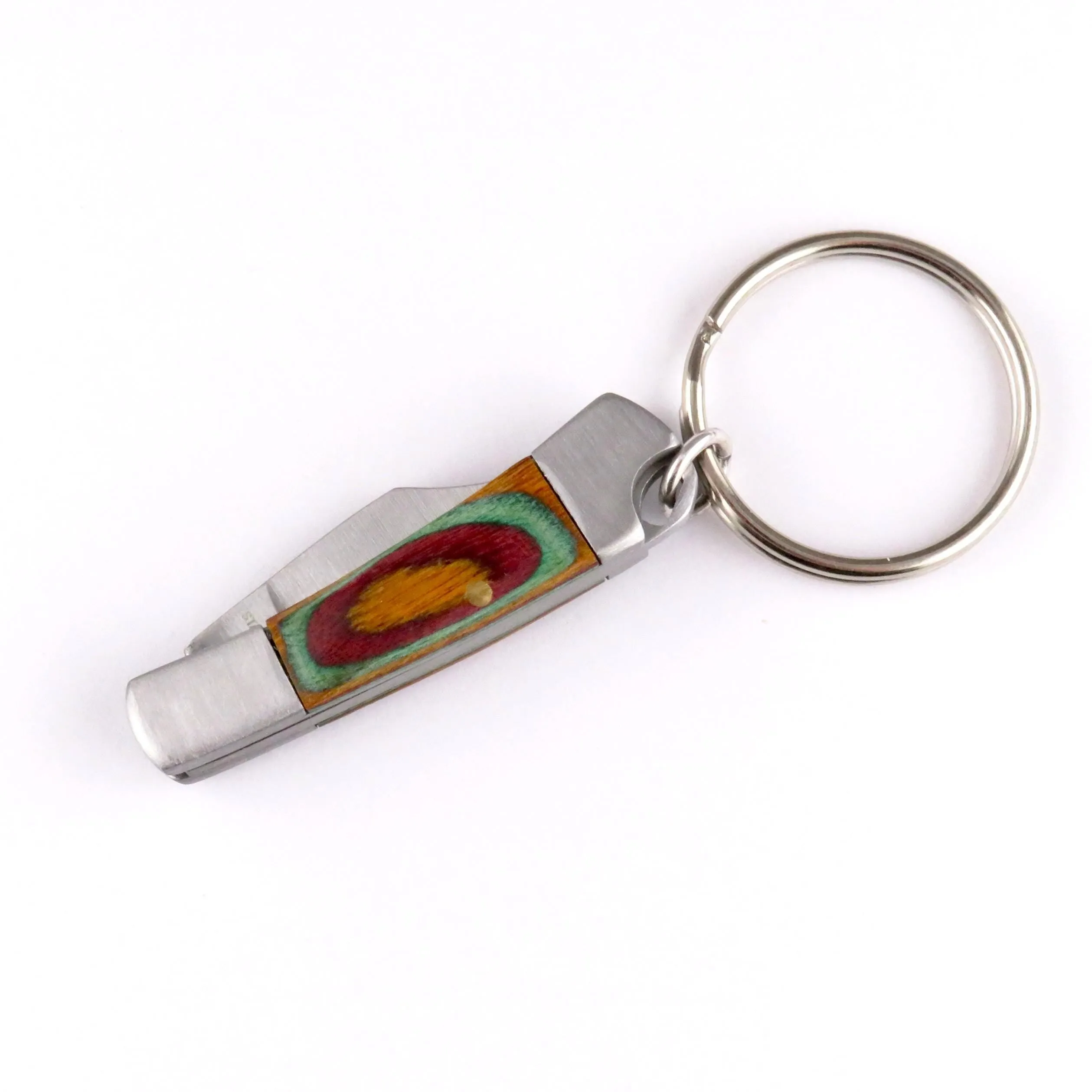 Rainbow Wood Knife Keyring