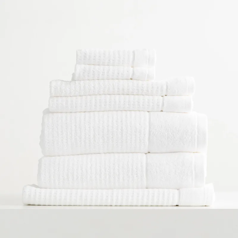 Renee Taylor Cambridge Textured 7 Piece Snow Towel Pack