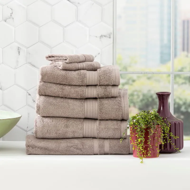 Renee Taylor Stella 7 Piece Pewter Towel Pack