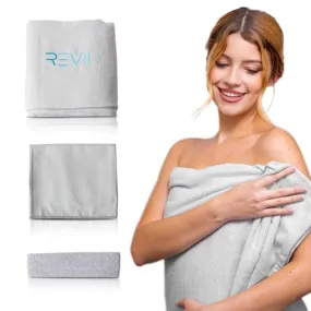 REVIIV Sauna Bamboo Cotton Sauna Towel Kit Hygienic Barrier for Infrared Blanket