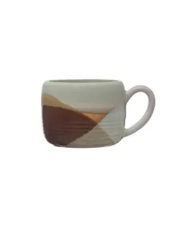 ROUND  REACTIVE GLAZE MUG WITH DESIGN