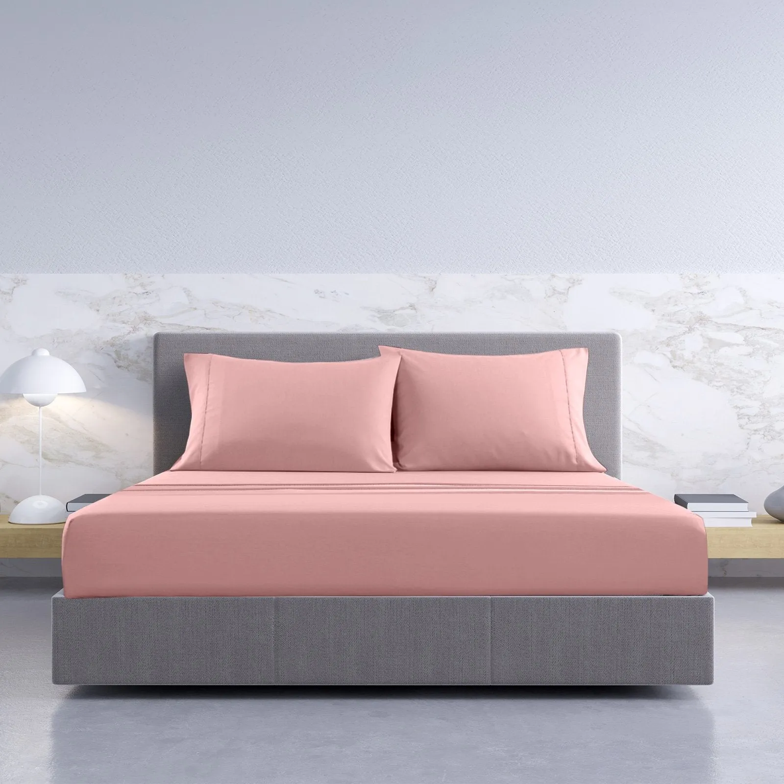 Royal Comfort 1000TC Hotel Grade Bamboo Cotton Sheets Pillowcases Set Ultrasoft Double Blush