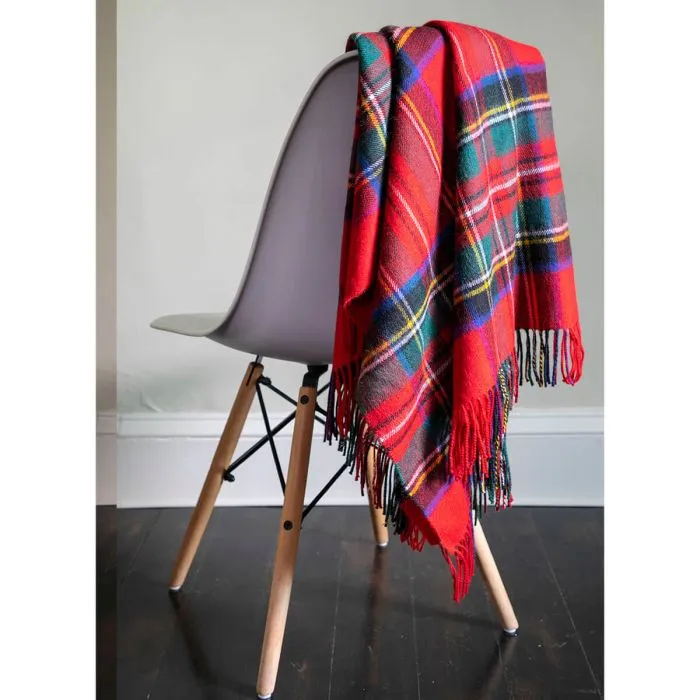 Royal Stewart tartan lambswool blanket