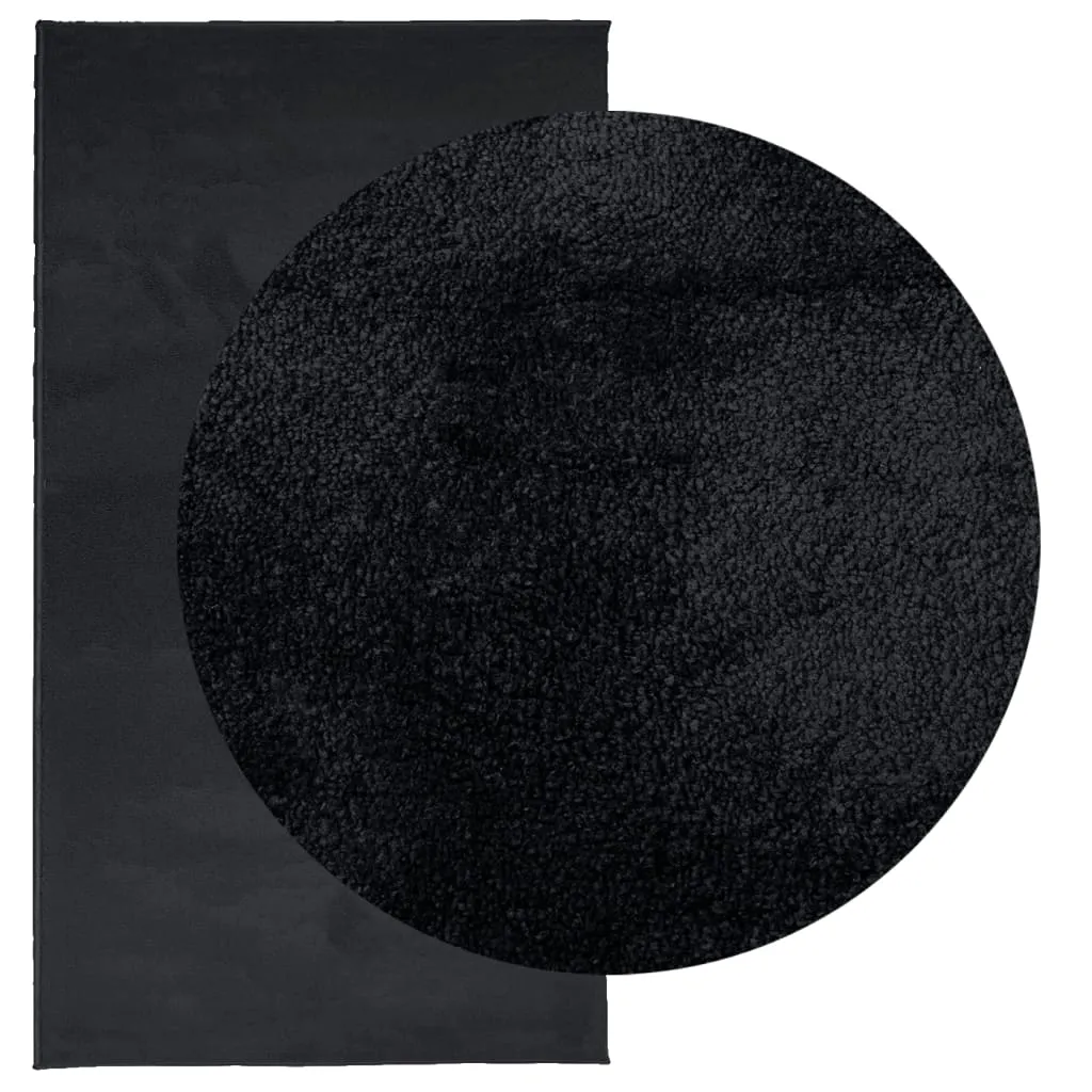 Rug OVIEDO Short Pile Black 80x150 cm