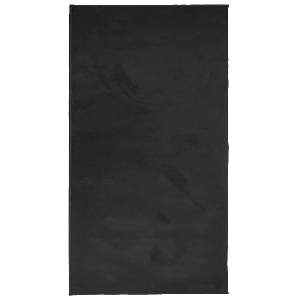 Rug OVIEDO Short Pile Black 80x150 cm