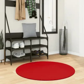 Rug OVIEDO Short Pile Red Ø 100 cm