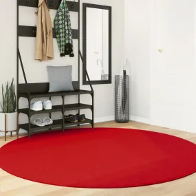 Rug OVIEDO Short Pile Red Ø 200 cm