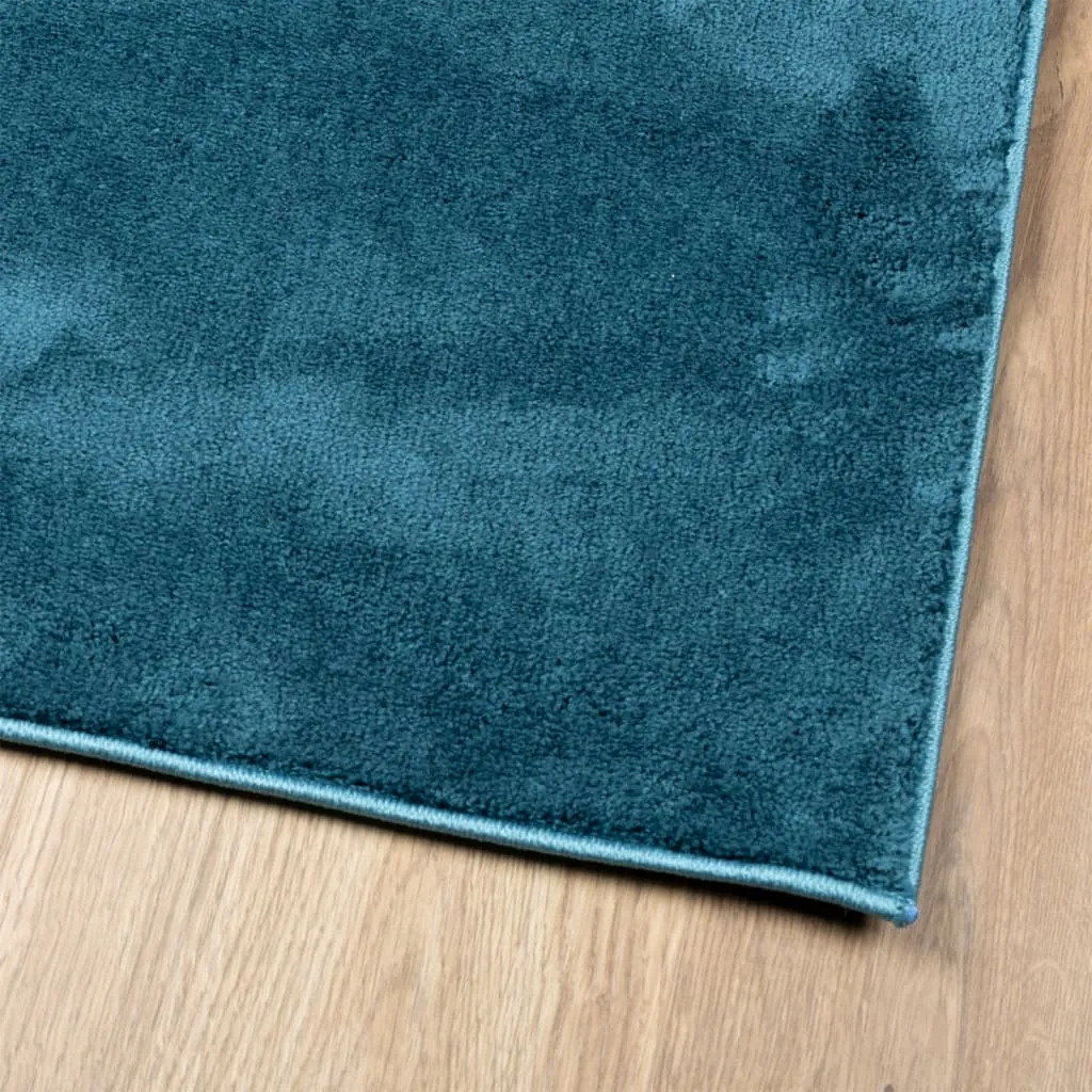 Rug OVIEDO Short Pile Turquoise 120x120 cm