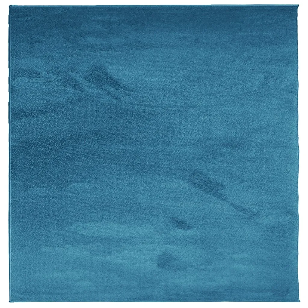 Rug OVIEDO Short Pile Turquoise 200x200 cm