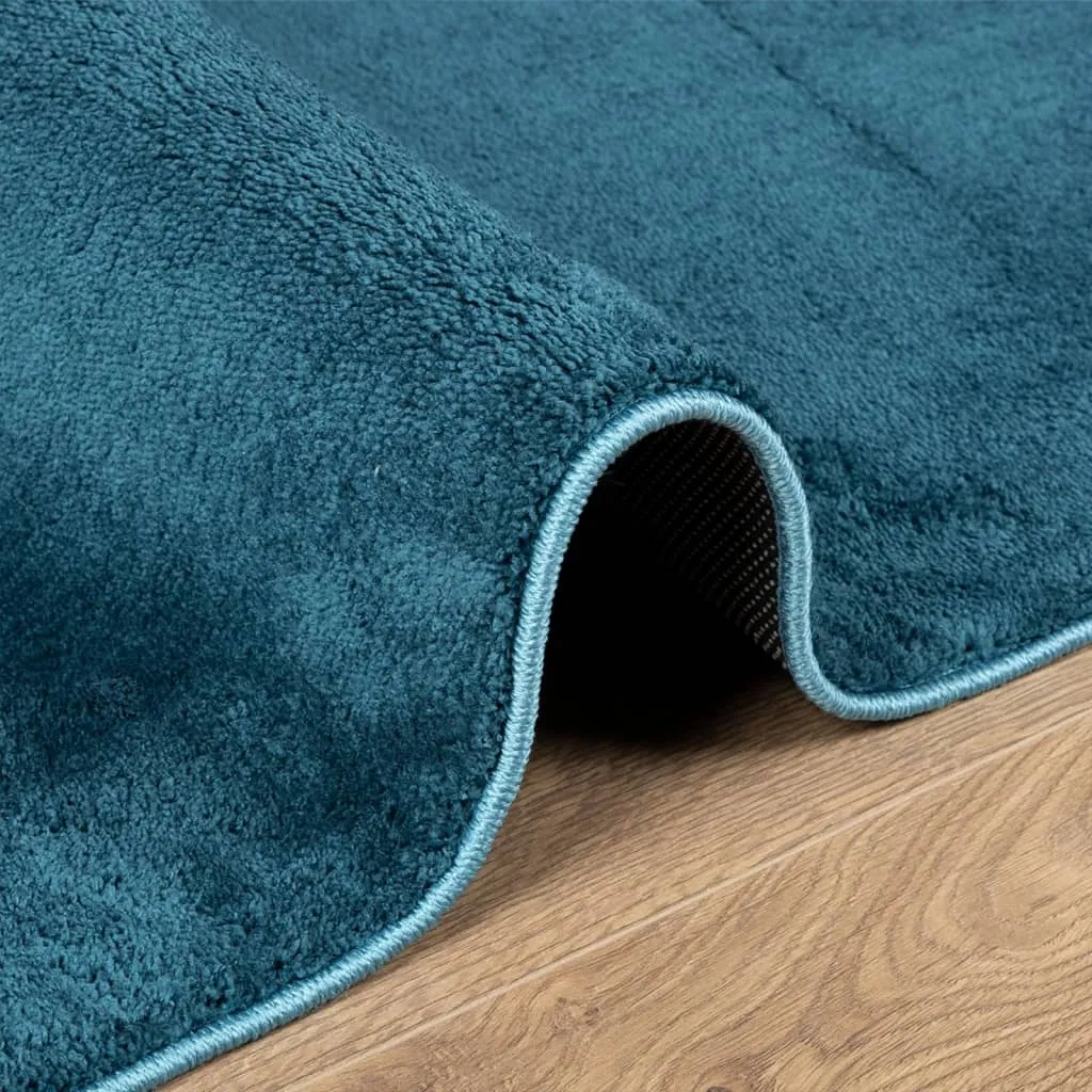 Rug OVIEDO Short Pile Turquoise 200x200 cm