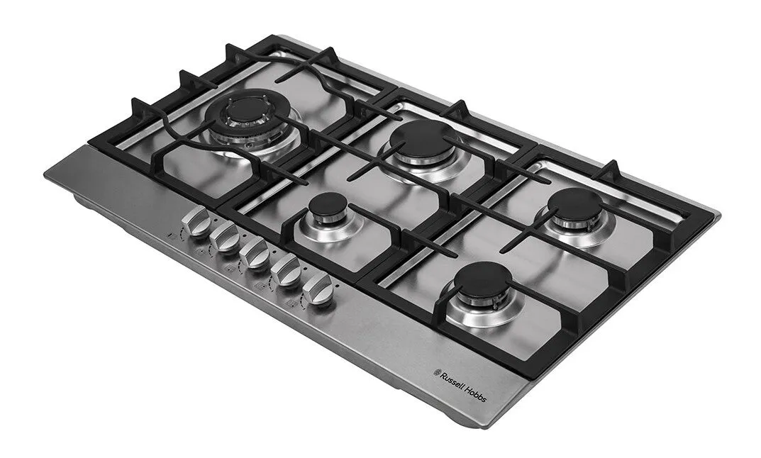 Russell Hobbs RH75GH601SS hob Black, Stainless steel Built-in 75 cm Gas 5 zone(s)