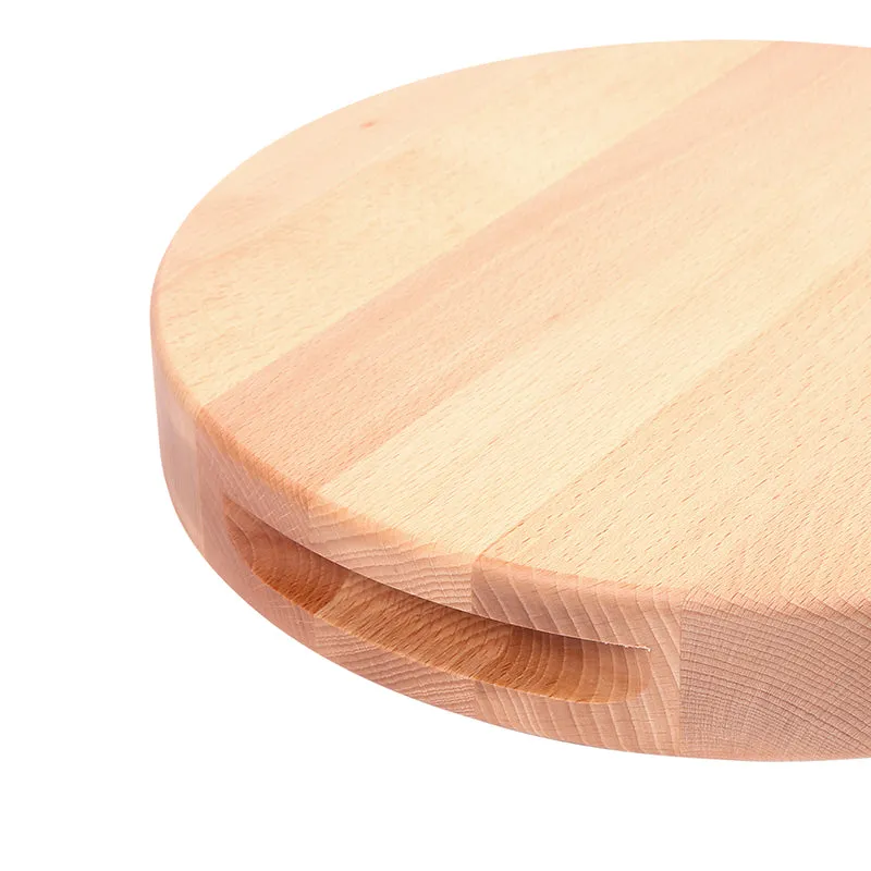 School of Wok Beech Round Chopping Board with FREE Slice and Dice Cleaver