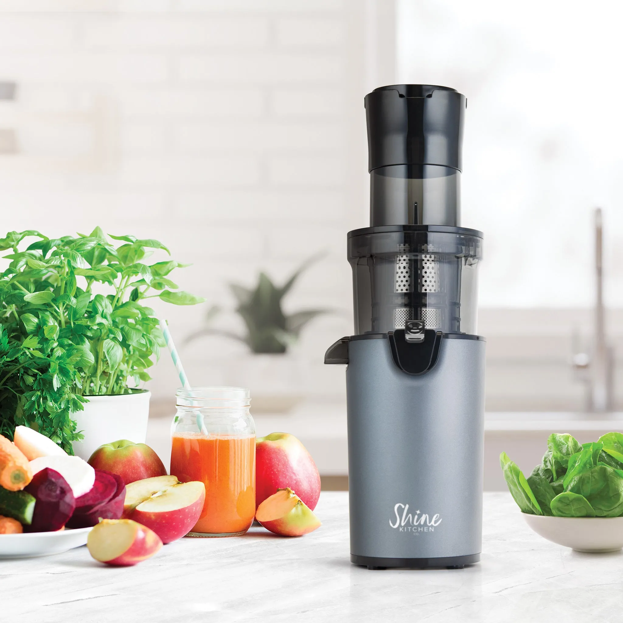 Shine Kitchen Co.® Easy Cold Press Juicer with XL Feed Chute