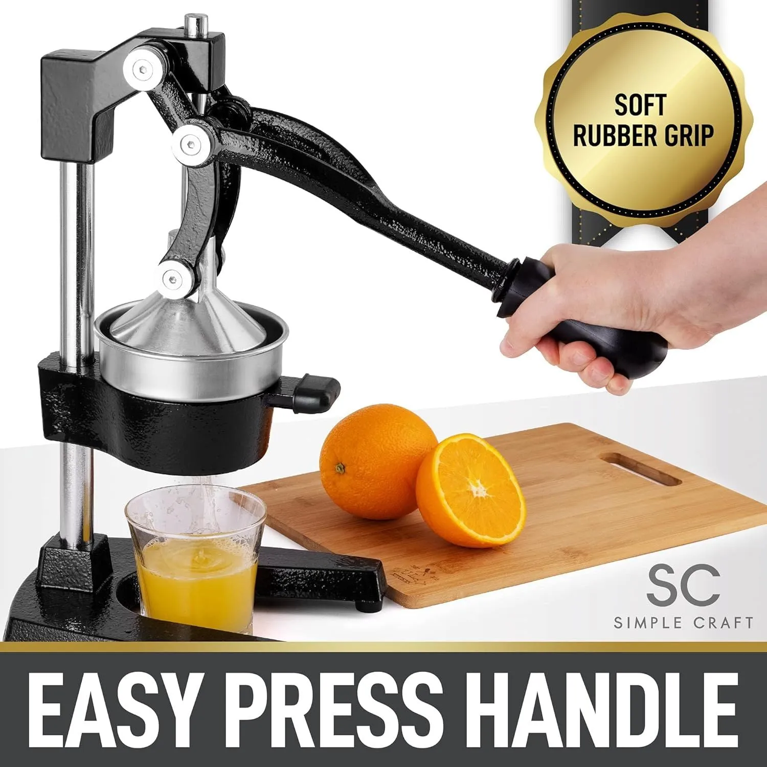 Simple Craft Premium Citrus Juicer - Manual Citrus Press and Orange Squeezer