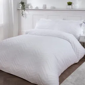 Sleepdown Tufted Wave Duvet Set - White