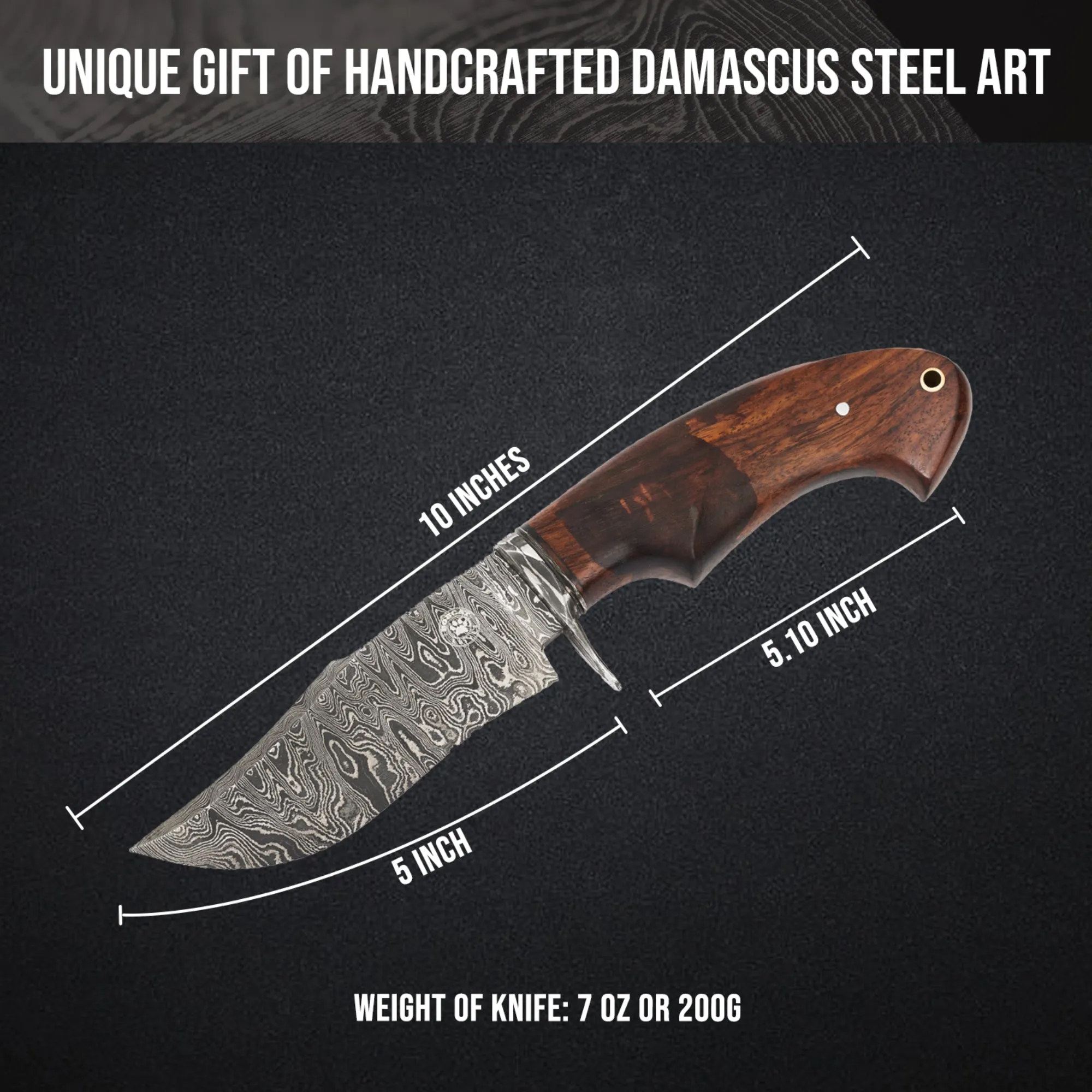 Snake Hunter Damascus Hunting Knife