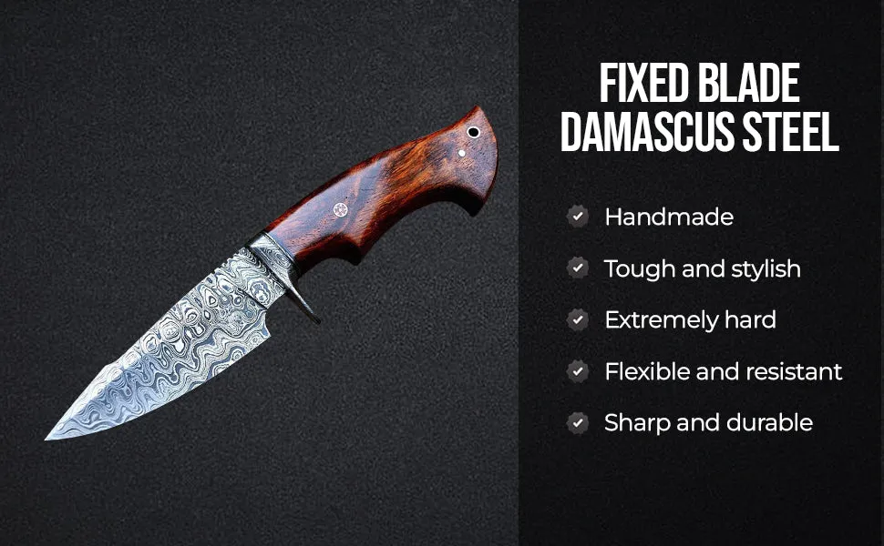 Snake Hunter Damascus Hunting Knife