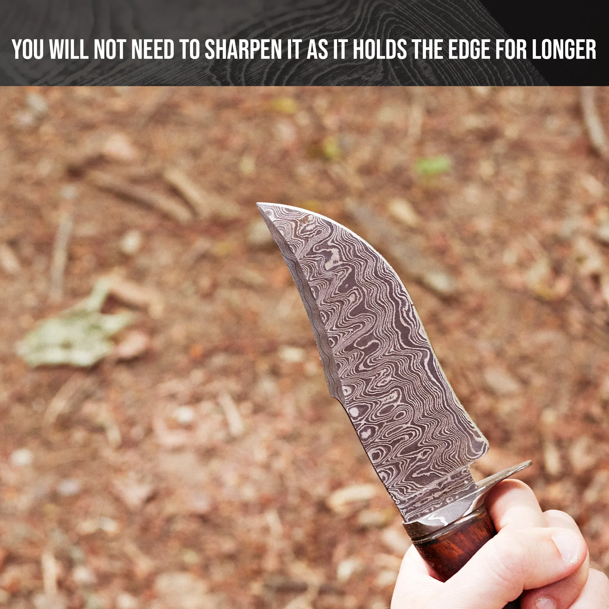 Snake Hunter Damascus Hunting Knife