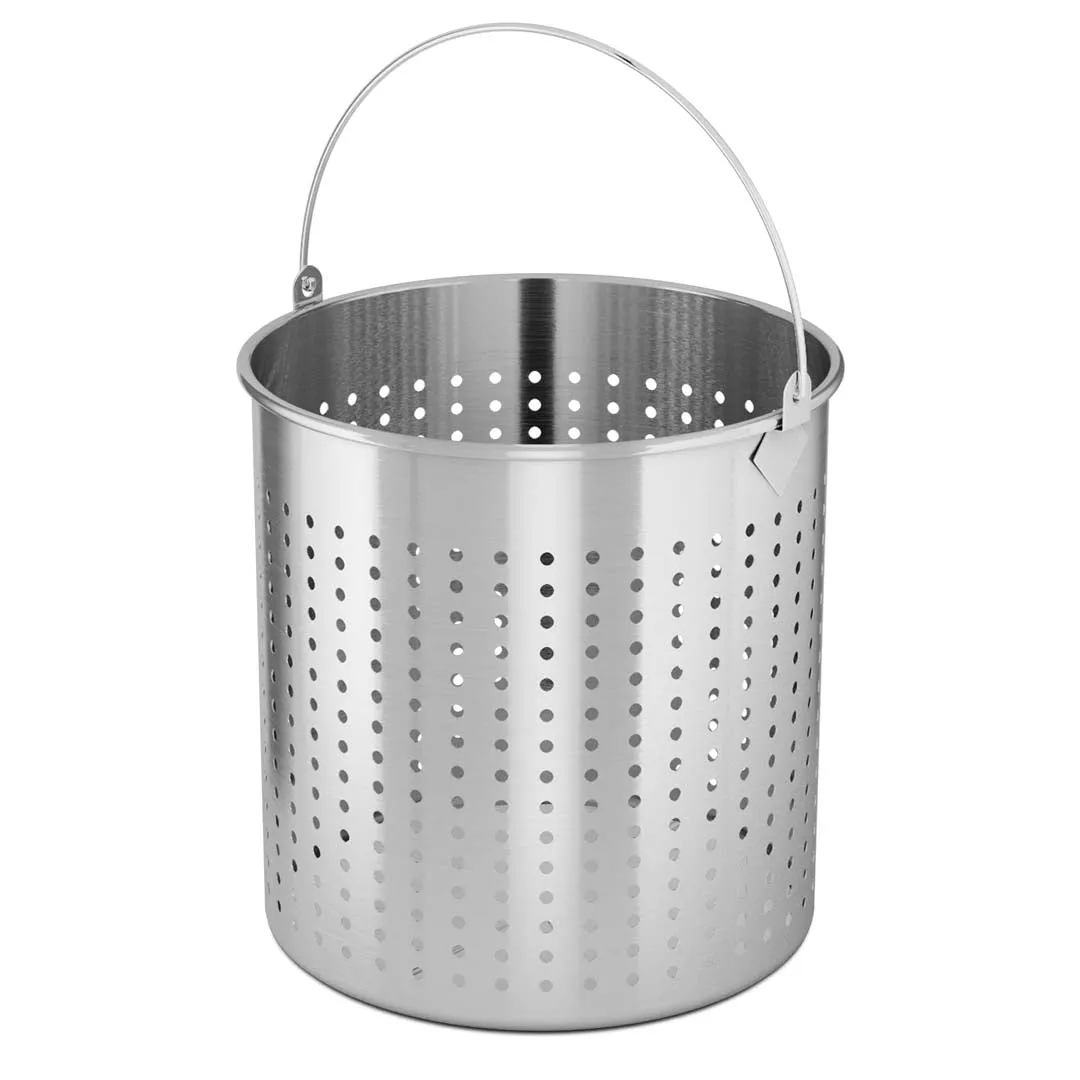 SOGA 21L 18/10 Stainless Steel Perforated Stockpot Basket Pasta Strainer with Handle