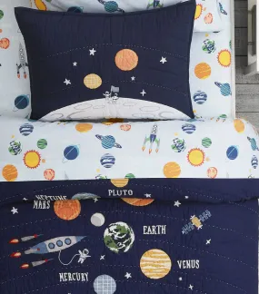 Solar System Glow-in-the-Dark Sheet Set & Pillowcases White Multi