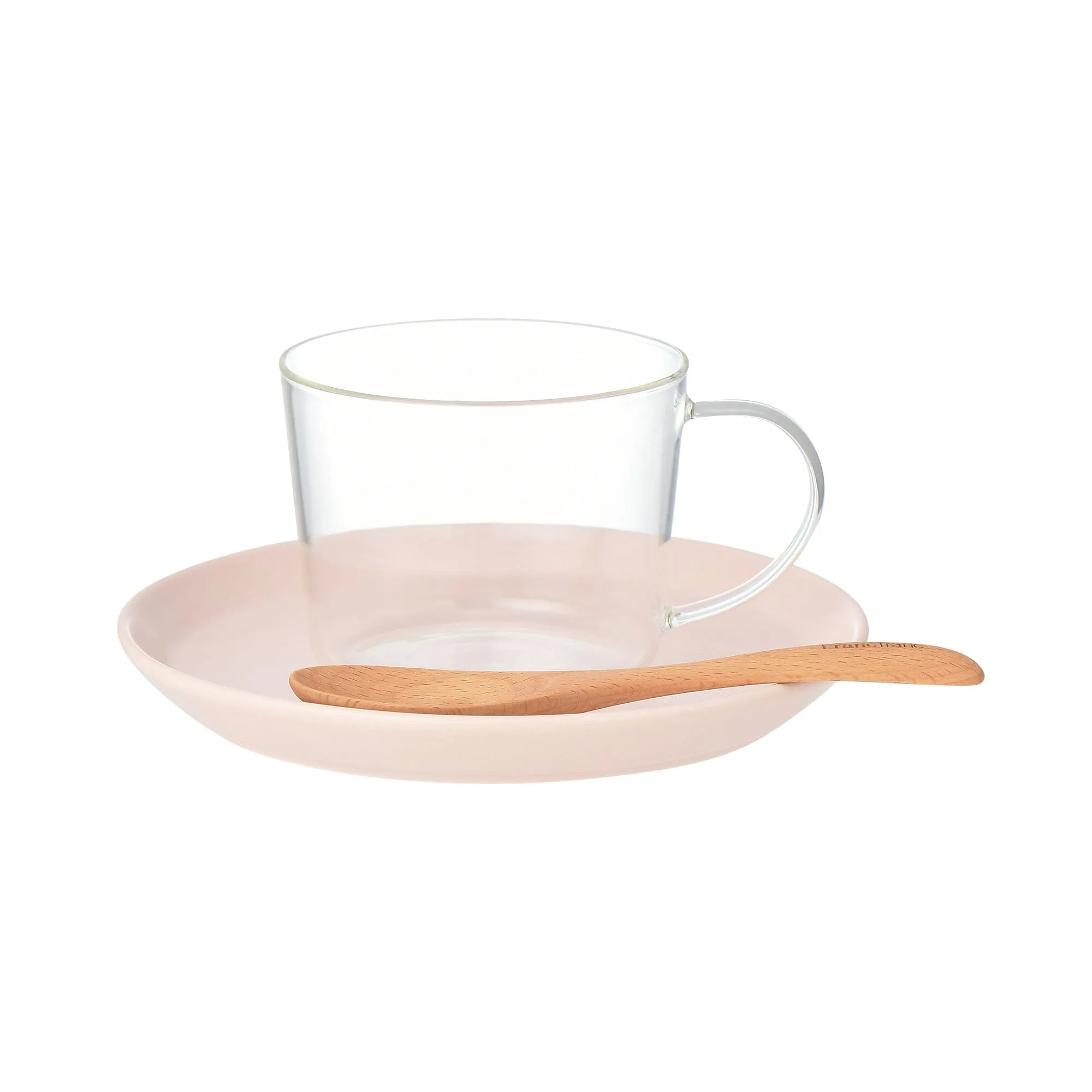 Soup Cup & Plate With Spoon Pink