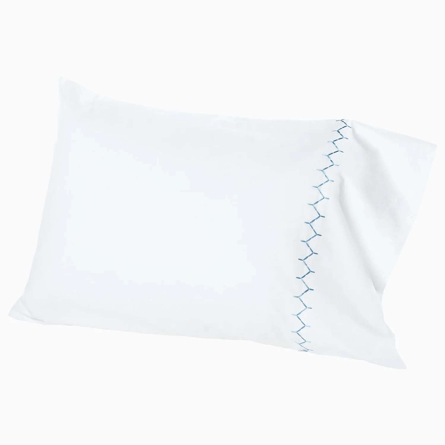 Stitched Light Indigo Organic Sheet Set