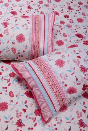 Suhana Kashish Vine Pink Red Cotton  Bedsheet