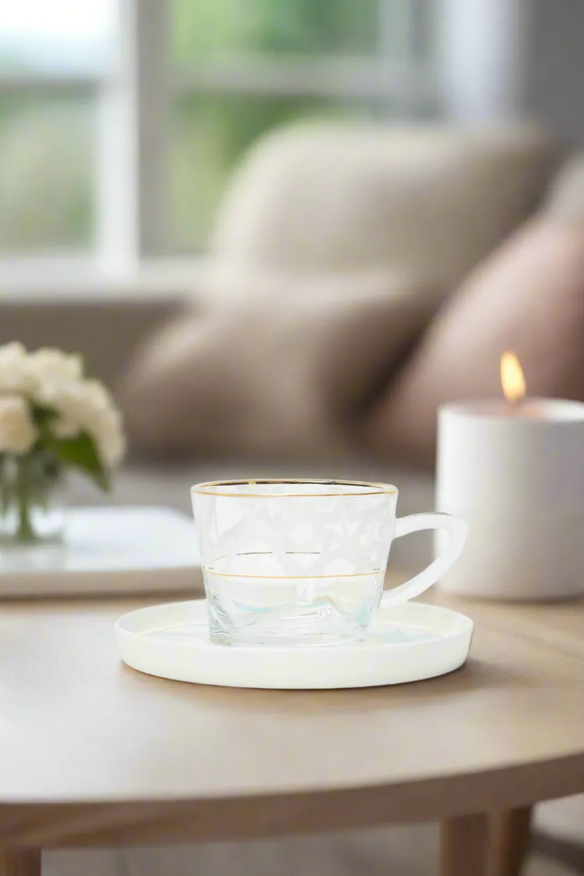 Teal Floral Tea Cup & Saucer (2 Piece)