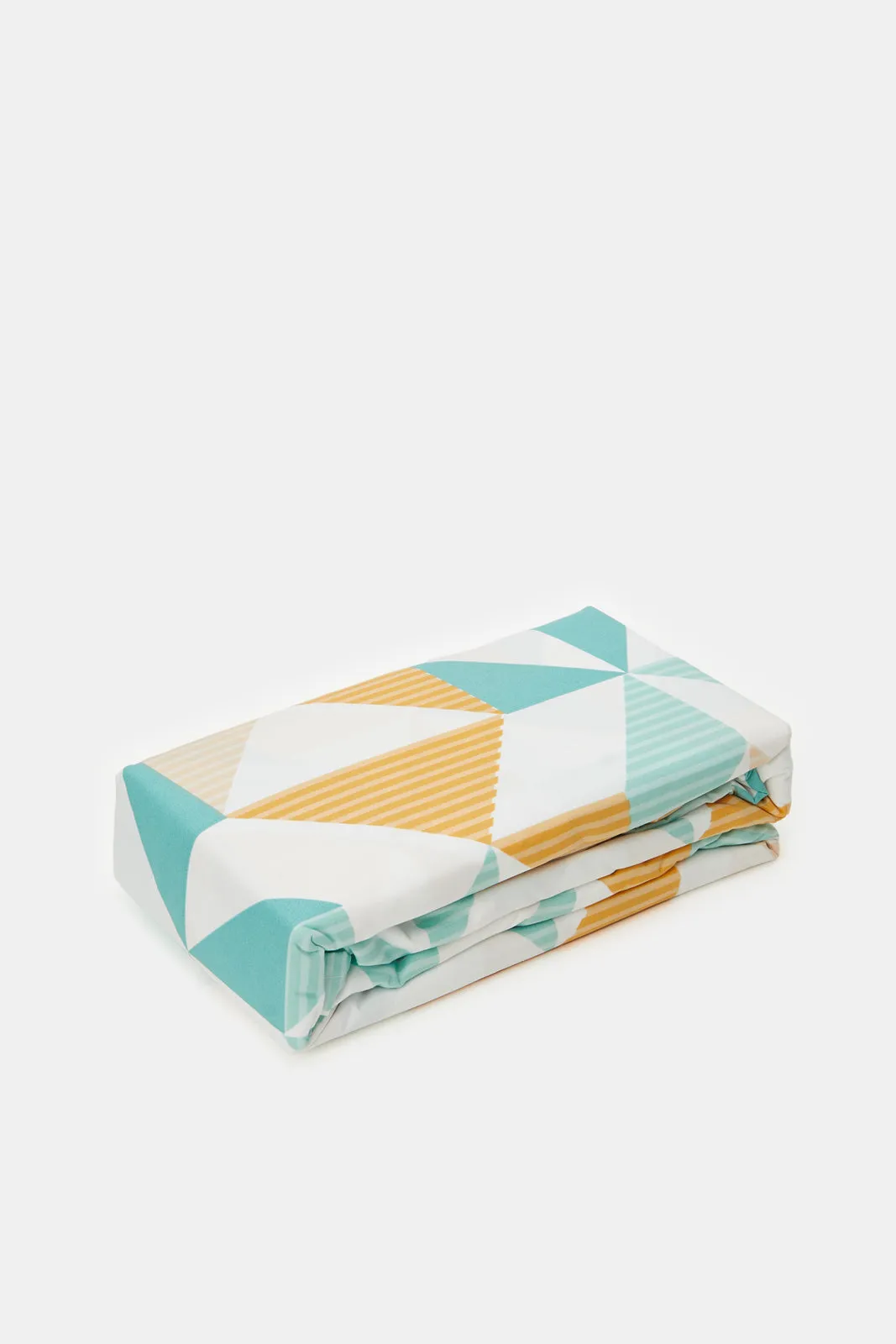 Teal Geometric Print 2-Piece Flat Sheet (Single Size)