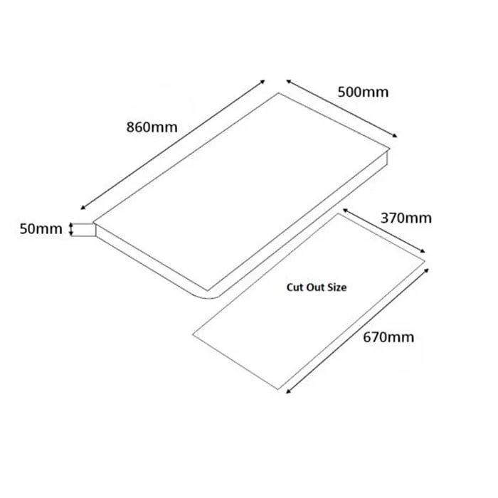 TECNO T 938TRSV 3-Burner 90cm Tempered Glass Cooker Hob