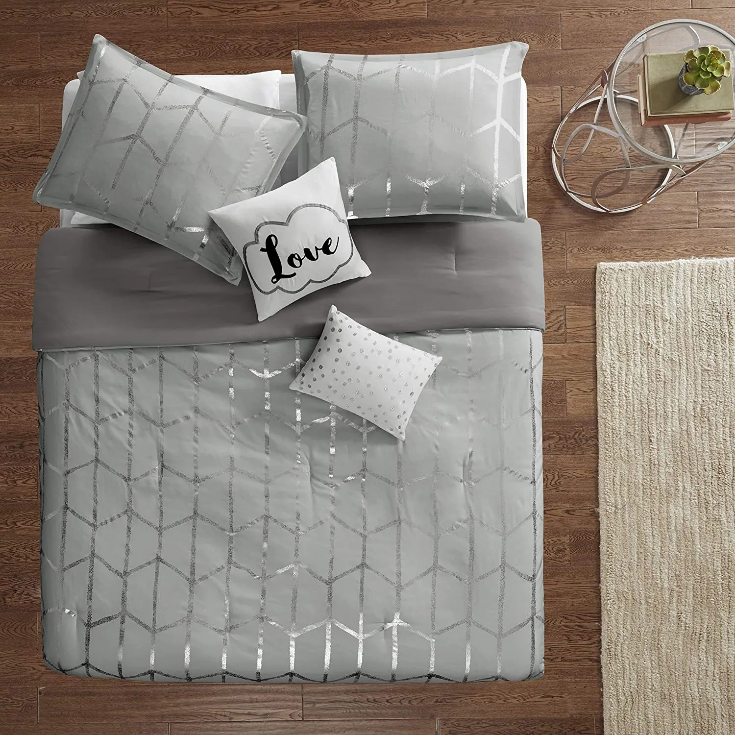 The Metallic Grey Bed Set