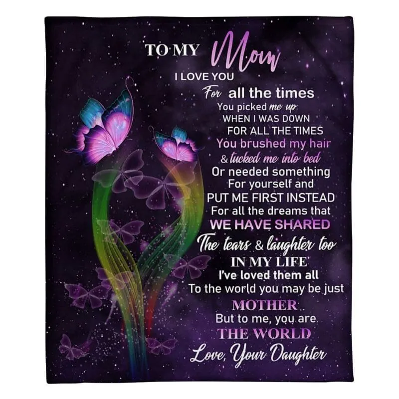 To My Mom - From Daughter - Butterfly A319 - Premium Blanket