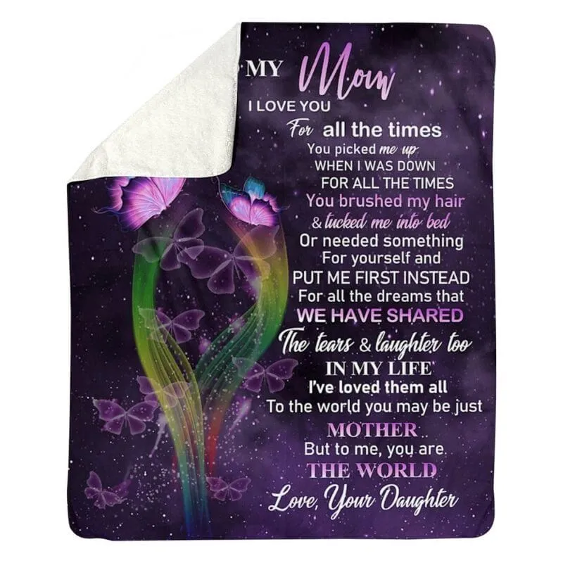 To My Mom - From Daughter - Butterfly A319 - Premium Blanket