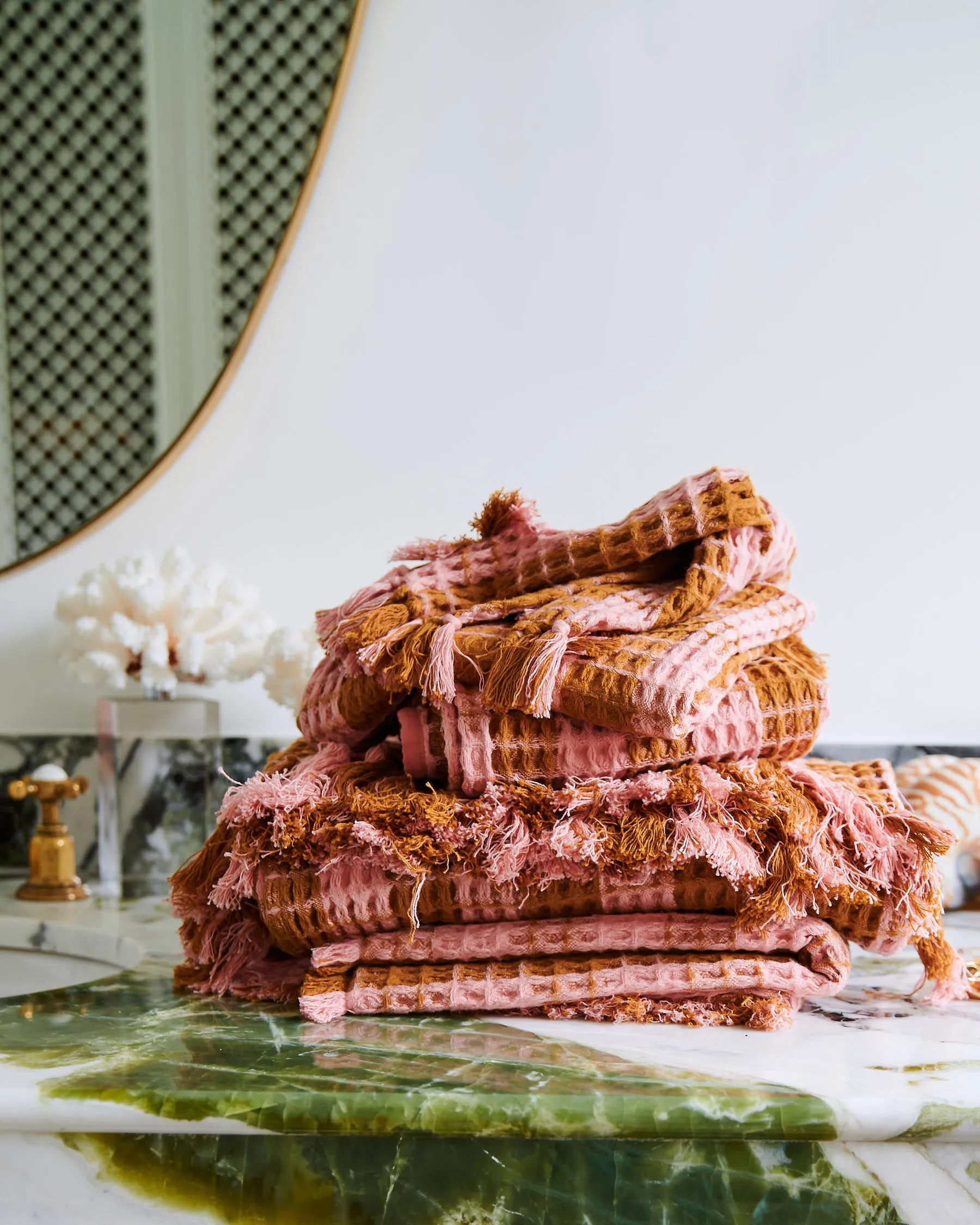 Toasted Marshmallow Waffle Bath Towel